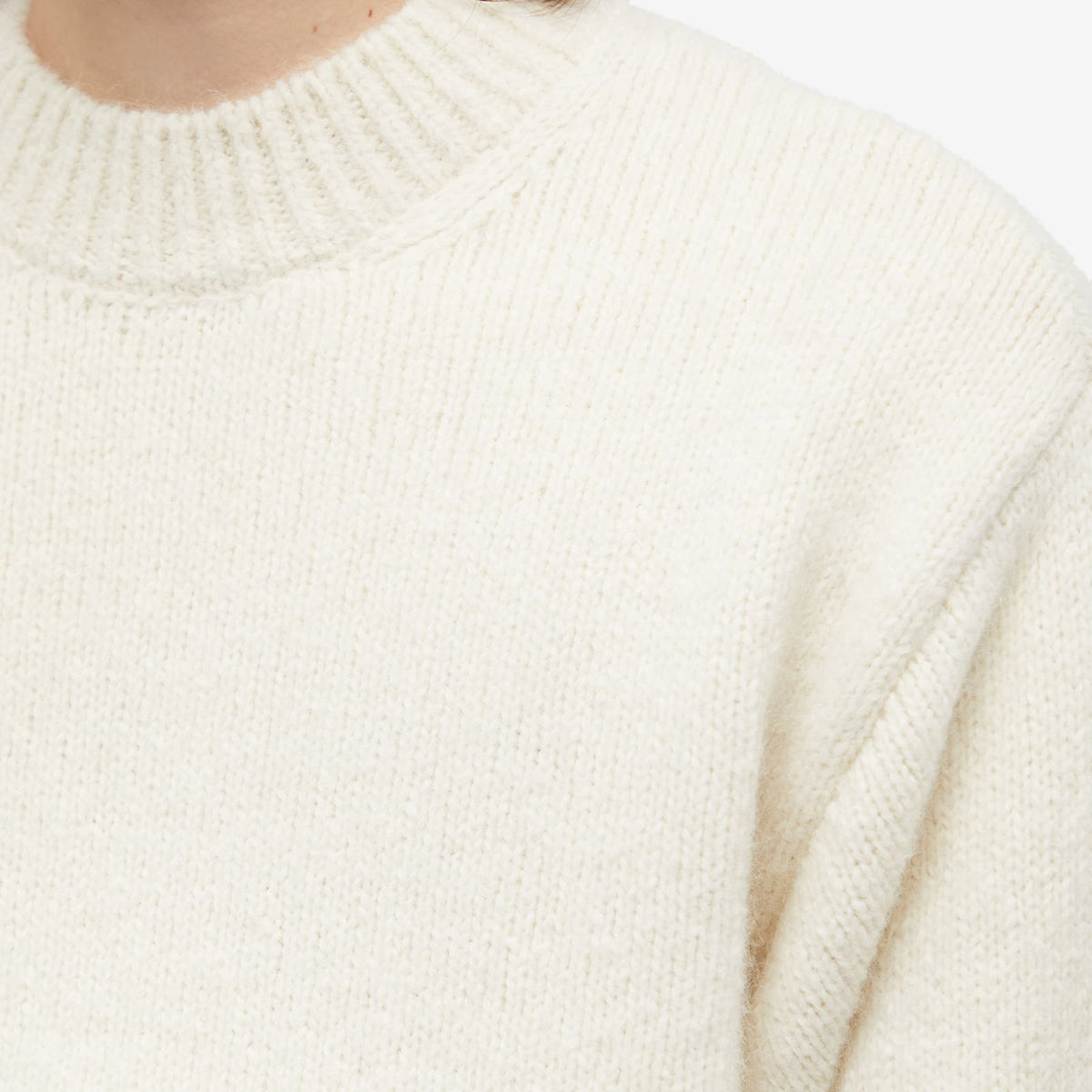 Jacquemus Pavane Logo Crew Knit — Off White — gallery image 5
