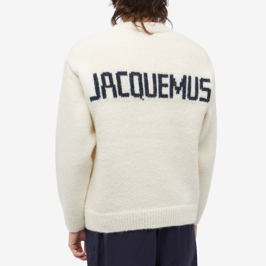 Jacquemus Pavane Logo Crew Knit — Off White — gallery image 3