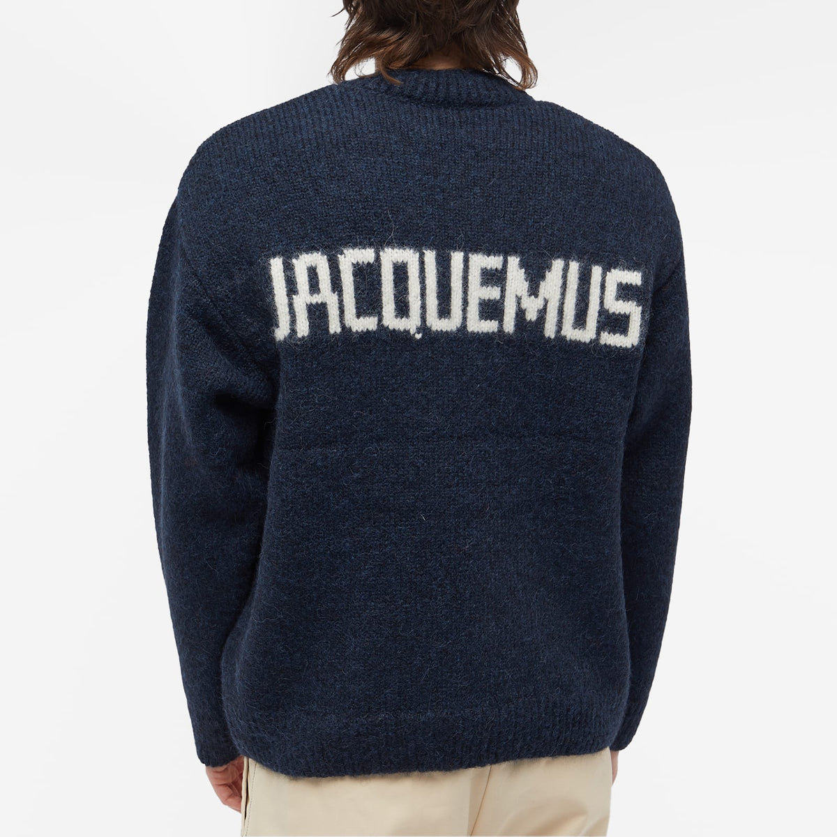 Jacquemus Pavane Logo Crew Knit — Dark Navy — gallery image 3