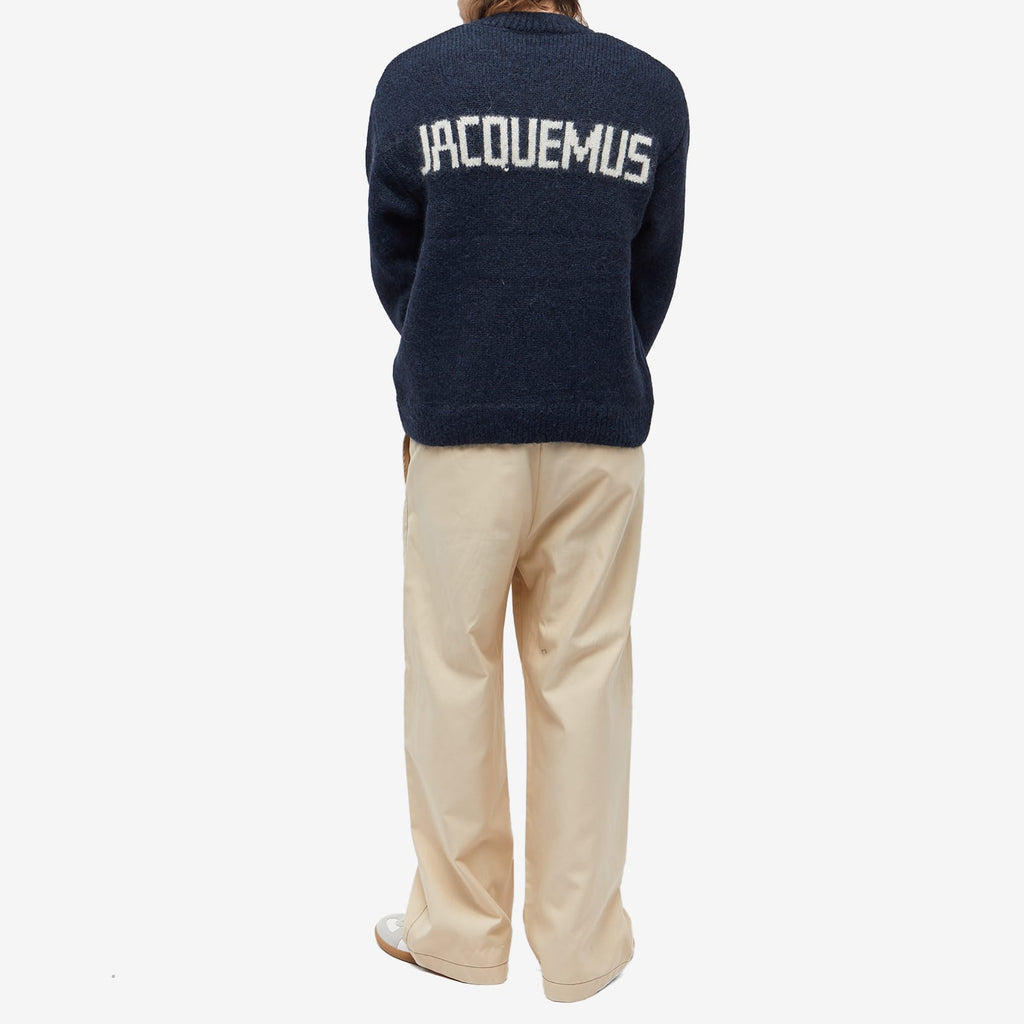 Jacquemus Pavane Logo Crew Knit — Dark Navy — gallery image 4