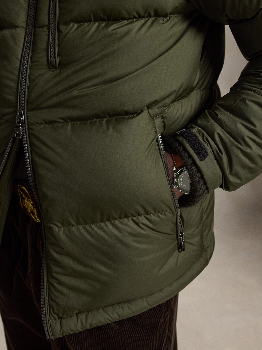 Polo Ralph Lauren Gorham Matte Down Jacket — Company Olive — product view 5