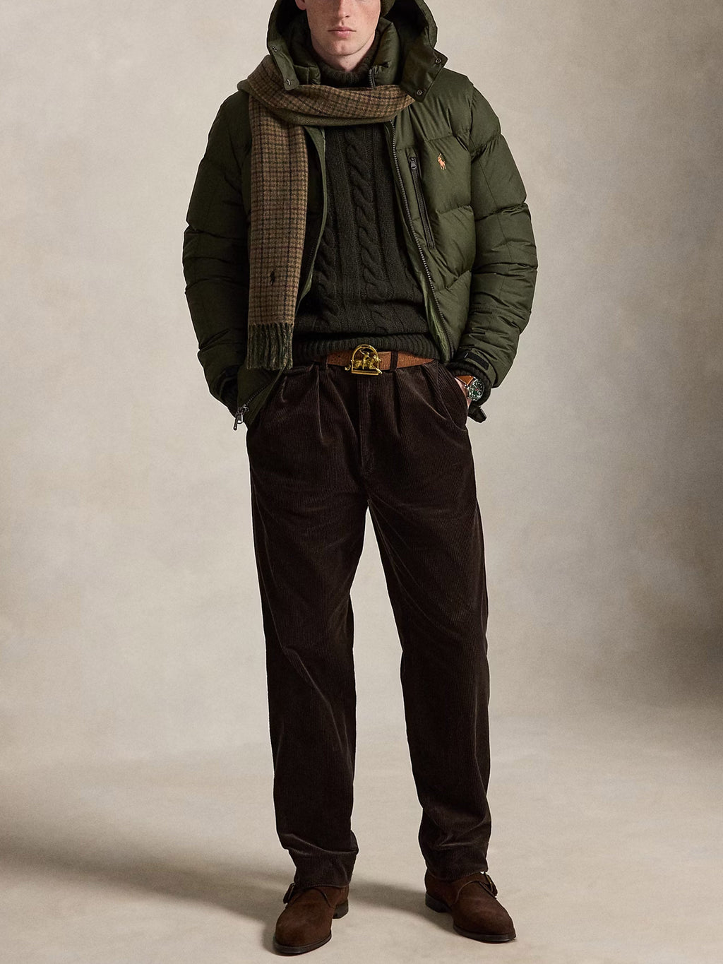 Polo Ralph Lauren Gorham Matte Down Jacket — Company Olive — product view 6
