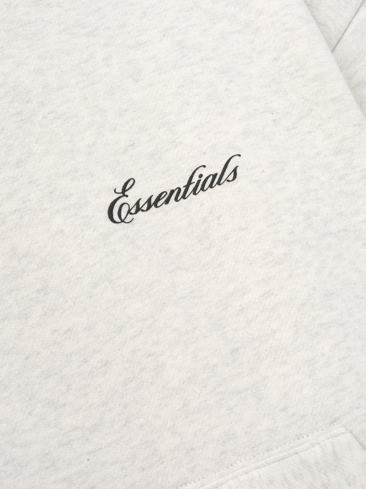 essentials ss26 signature classic hoodie — oatmeal heather — product view 3