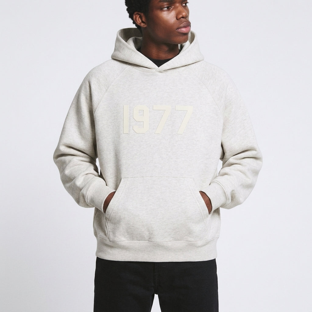 ESSENTIALS 1977 HOODIE — LIGHT OATMEAL — view 3