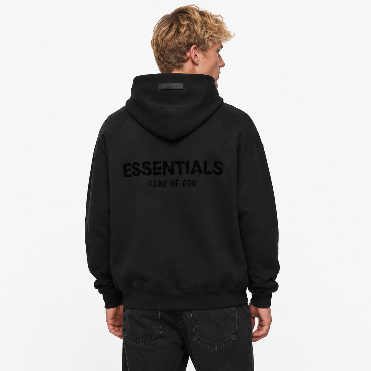 ESSENTIALS SS22 CORE PULLOVER HOODIE — STRETCH LIMO — view 4