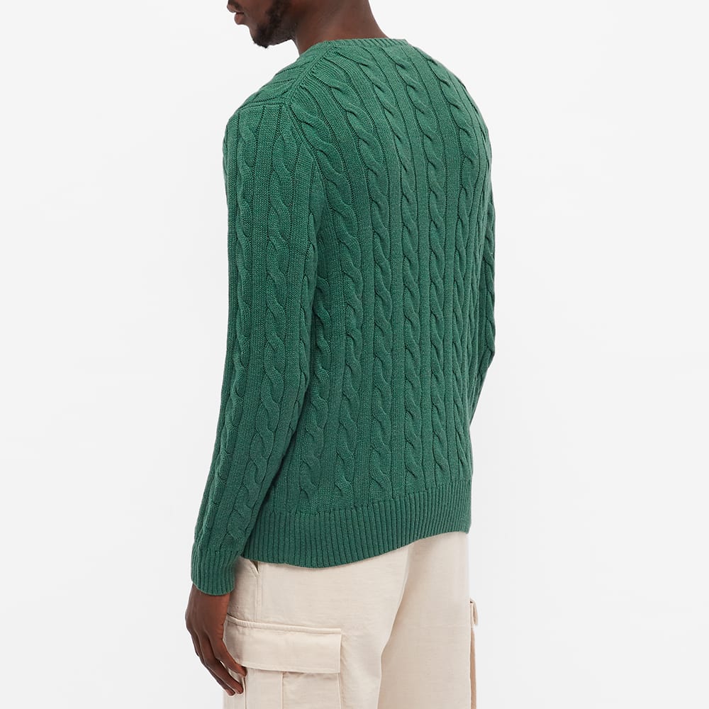 Polo Ralph Lauren Cable Crewneck Sweater — Verano Green Heather — back styled view