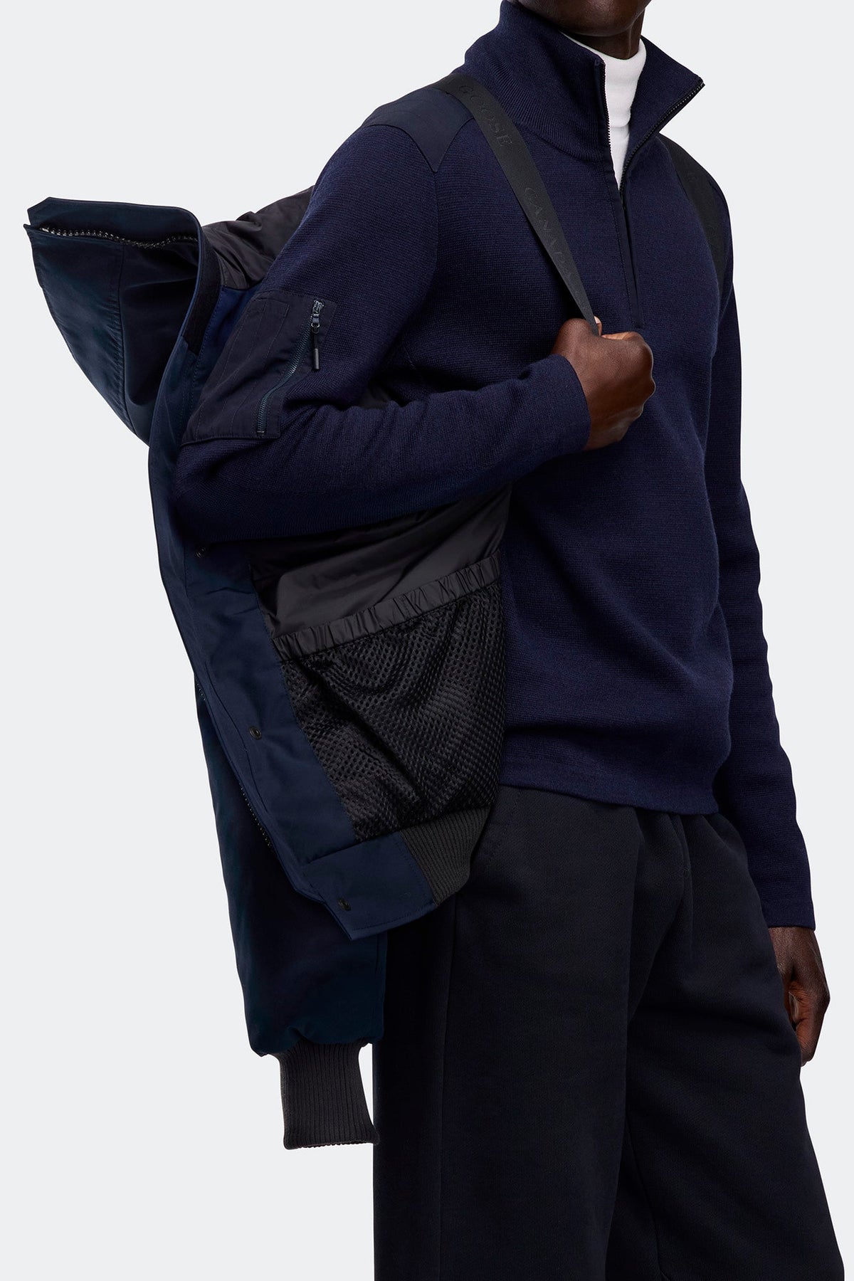 Canada Goose Chilliwack Bomber Jacket — Atlantic Navy — Interior detail