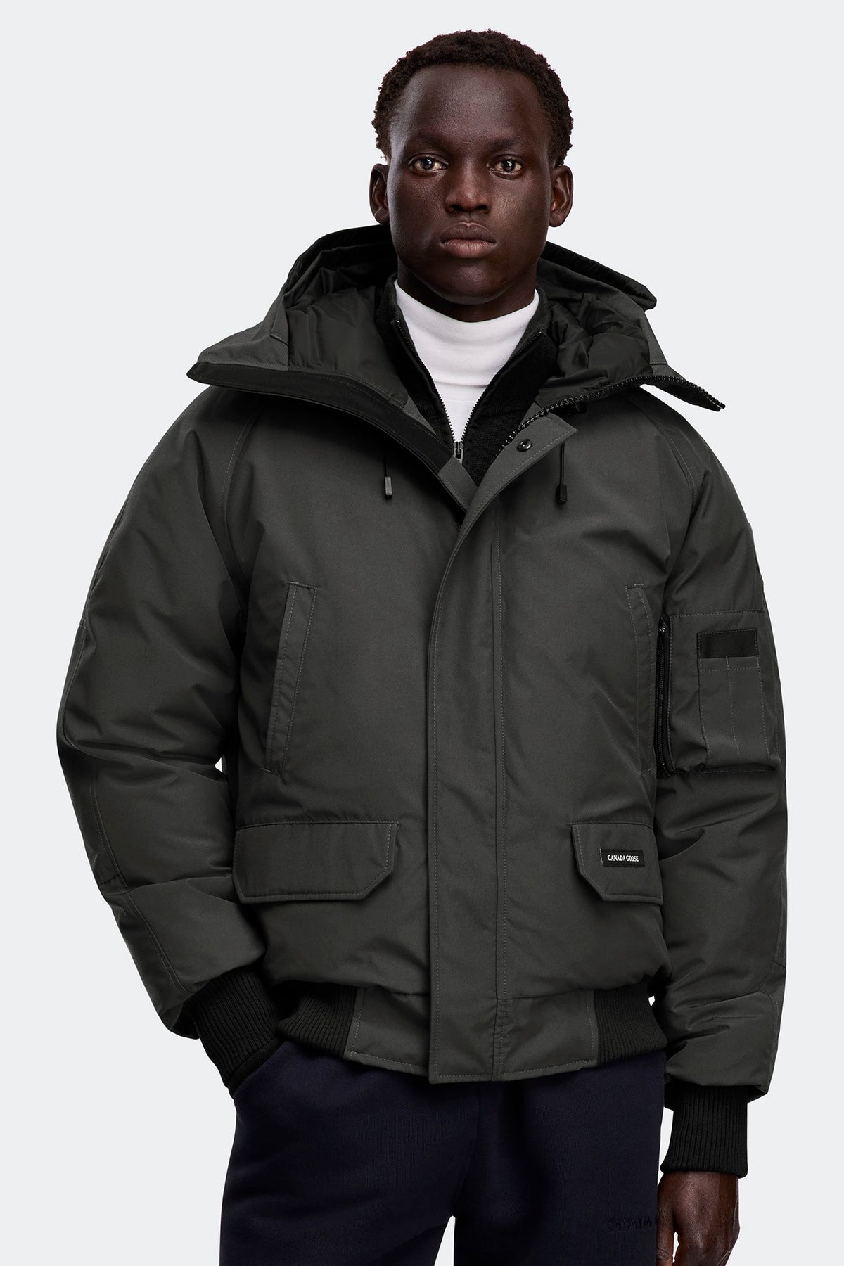 Canada Goose Chilliwack Bomber Jacket — Graphite — Front, closed