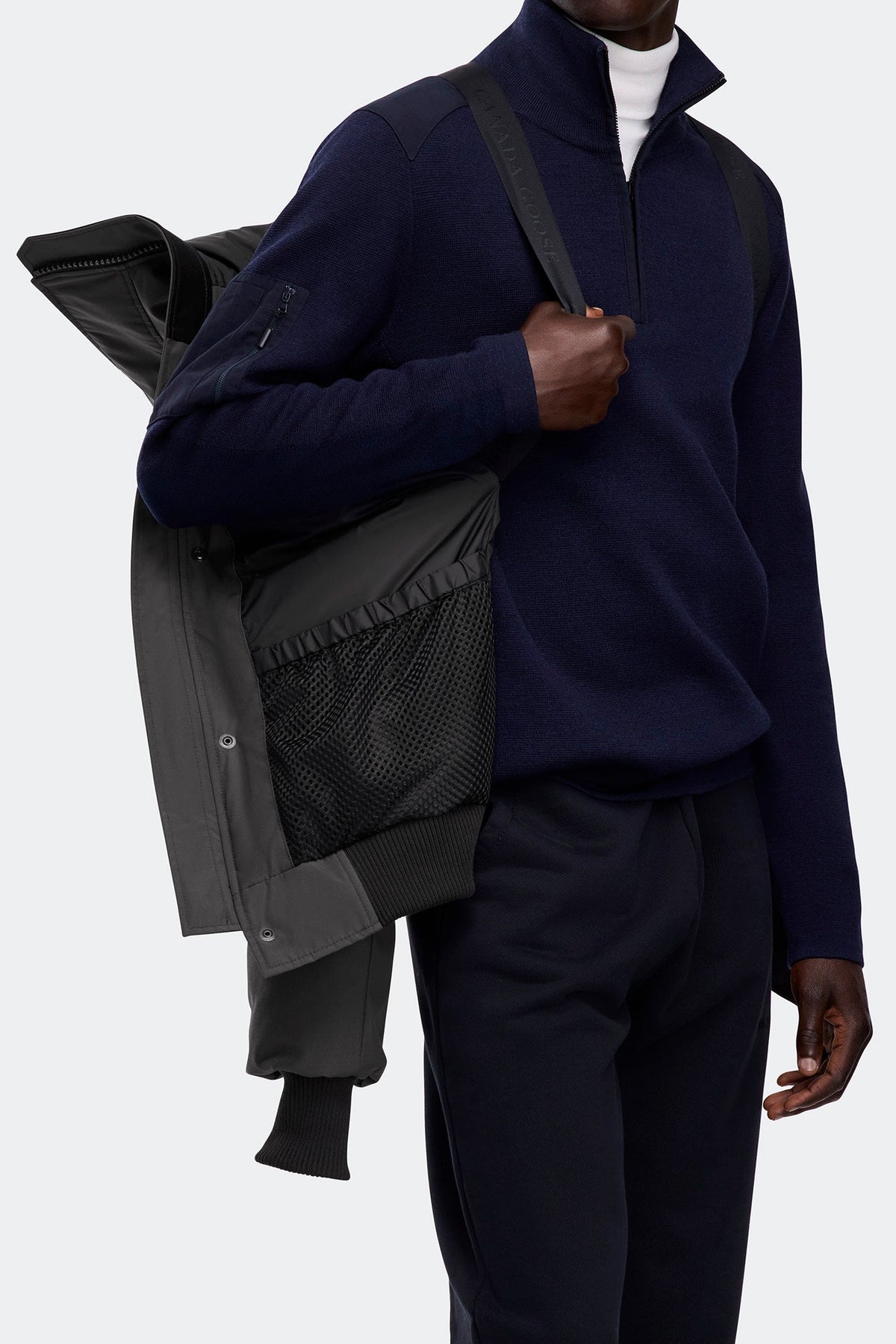 Canada Goose Chilliwack Bomber Jacket — Granite Grey — Interior detail