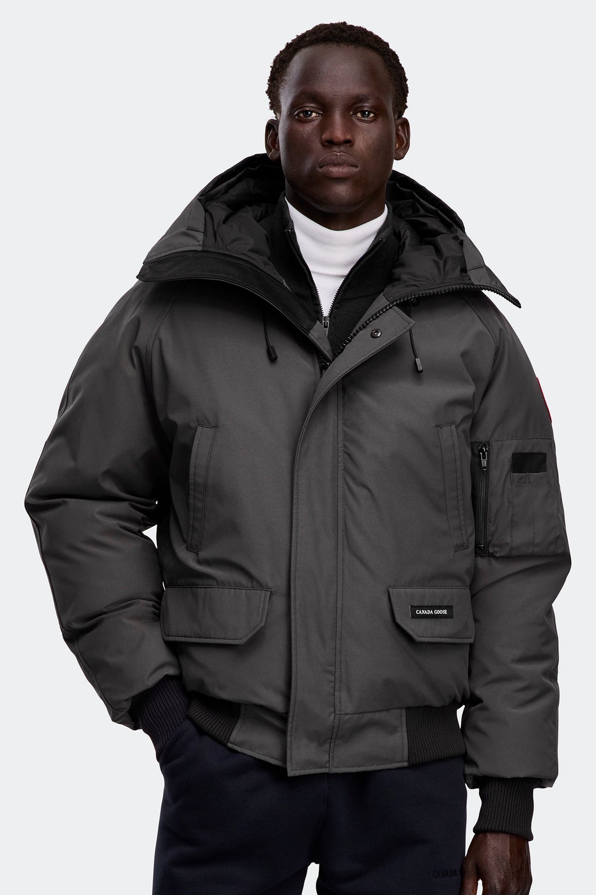 Canada Goose Chilliwack Bomber Jacket — Granite Grey — Front, closed