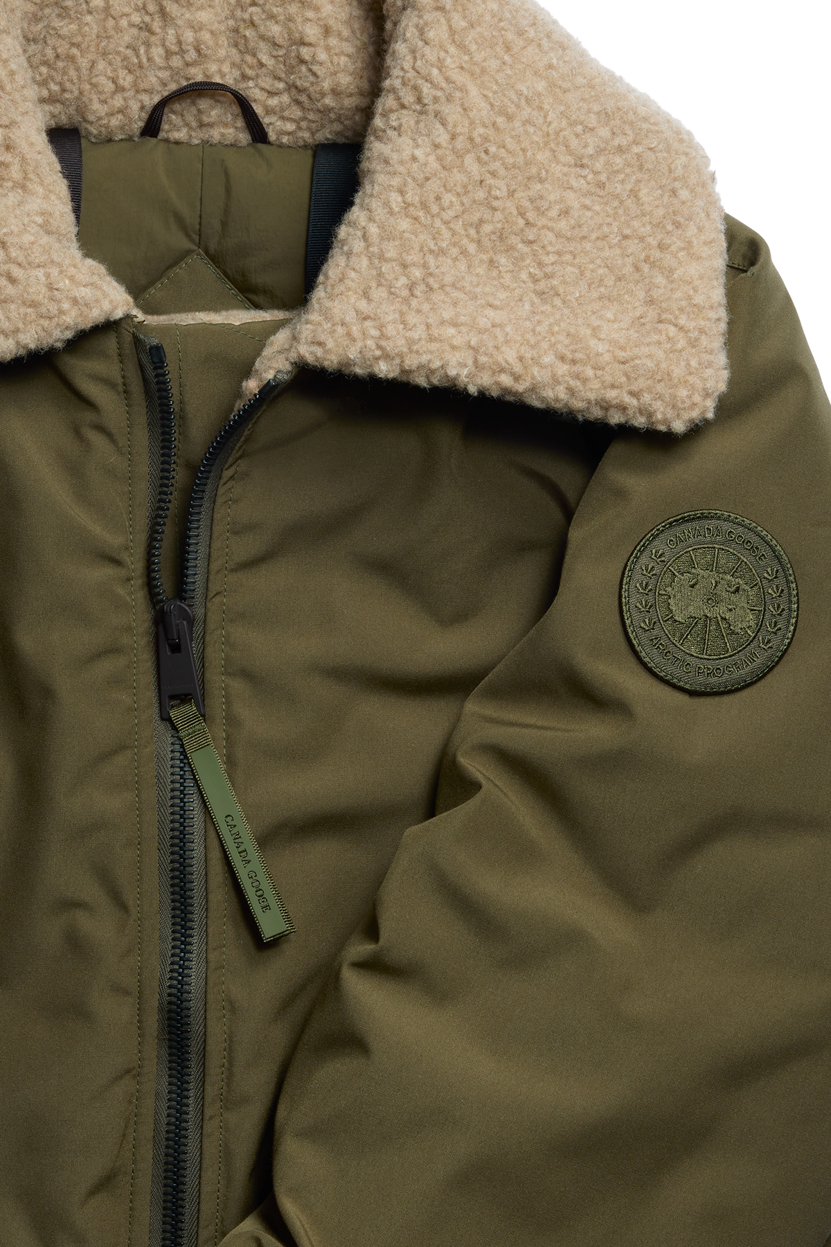 Canada Goose Chilliwack Aviator Bomber Jacket — Military Green — Garment detail