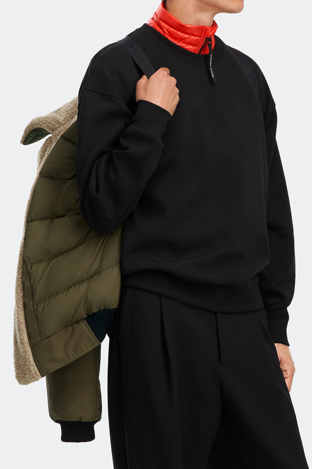 Canada Goose Chilliwack Aviator Bomber Jacket — Military Green — Interior detail