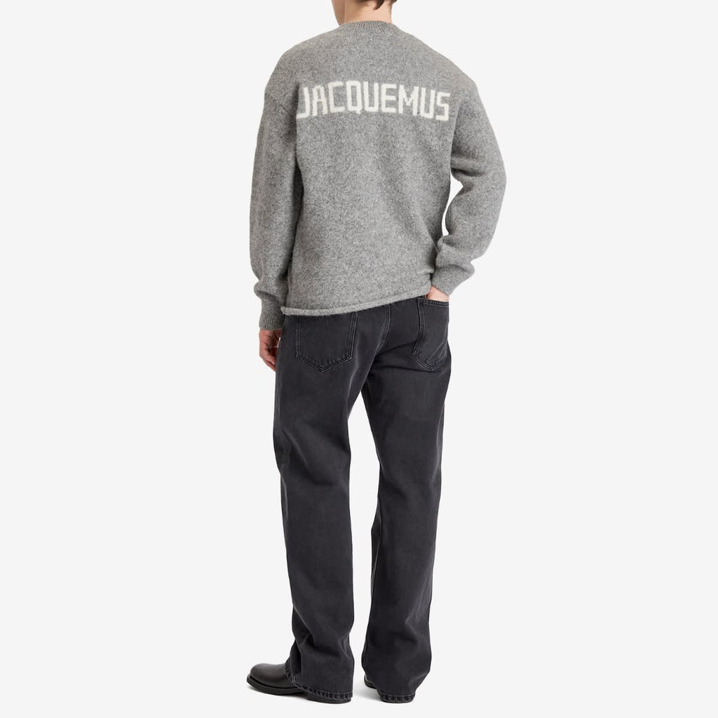 Jacquemus Back Logo Knit Jumper — Grey — gallery image 4