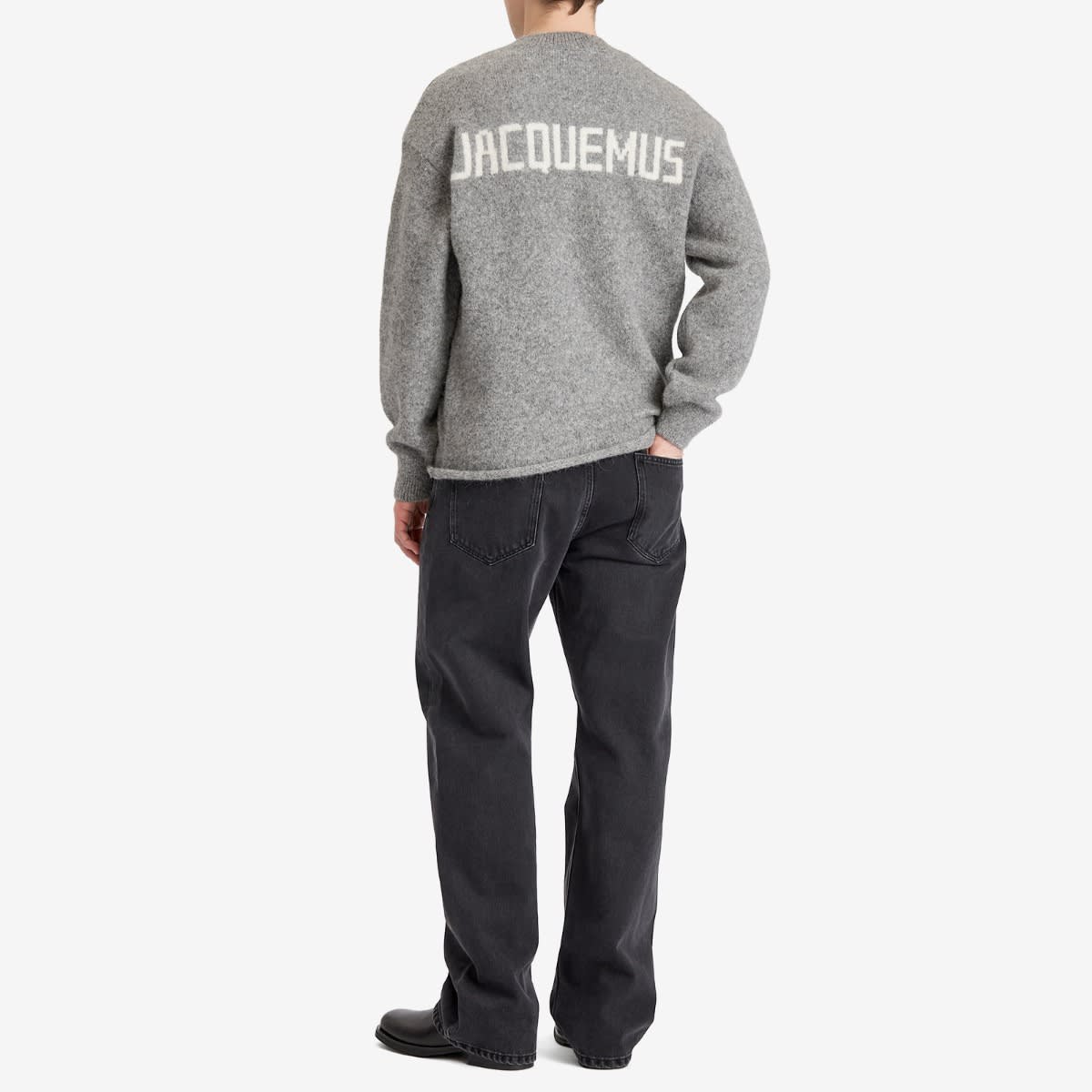 Jacquemus Back Logo Knit Jumper — Grey — gallery image 4