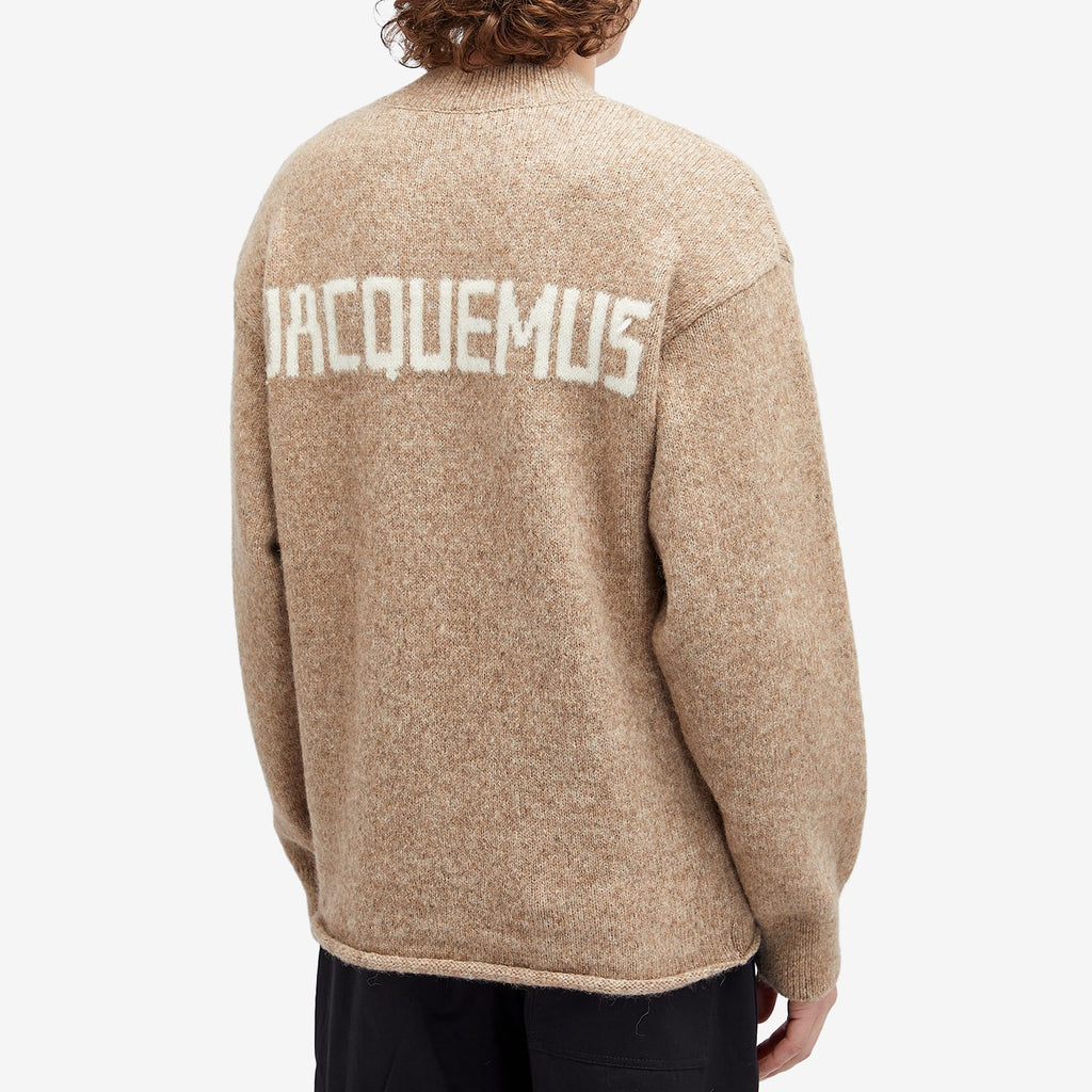Jacquemus Back Logo Crew Jumper — Beige — gallery image 3