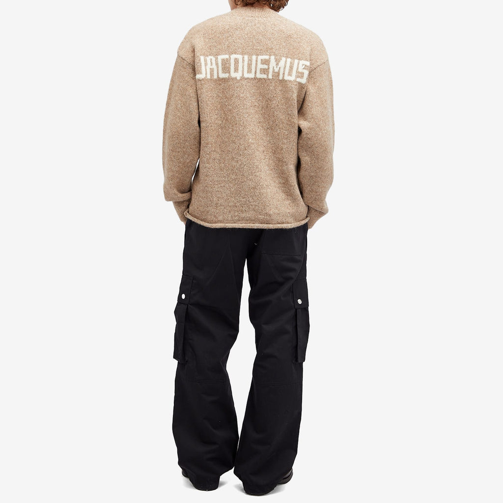 Jacquemus Back Logo Crew Jumper — Beige — gallery image 4