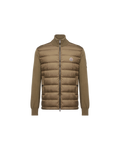 Moncler Padded Zip-Up Cotton Cardigan — Olive — transparent front