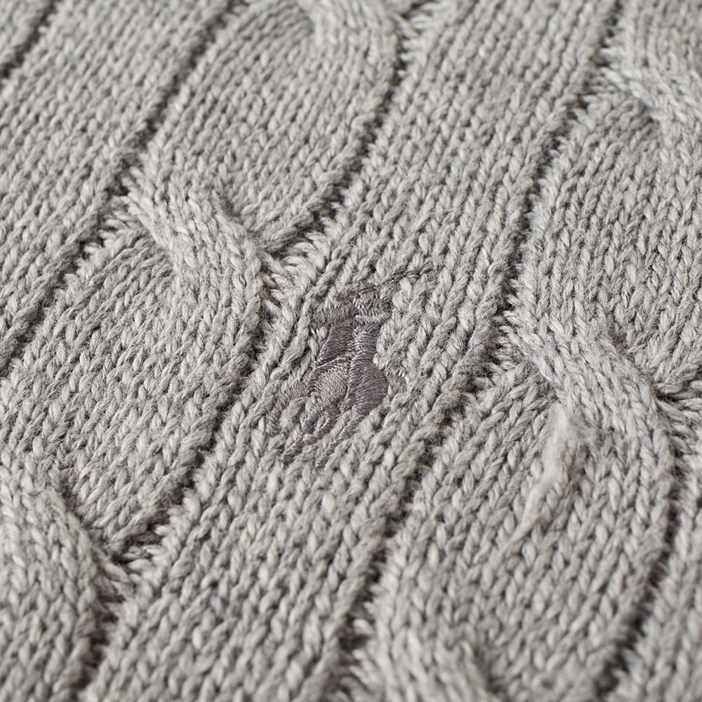 Polo Ralph Lauren Cable Crewneck Sweater — Andover Heather — knit detail
