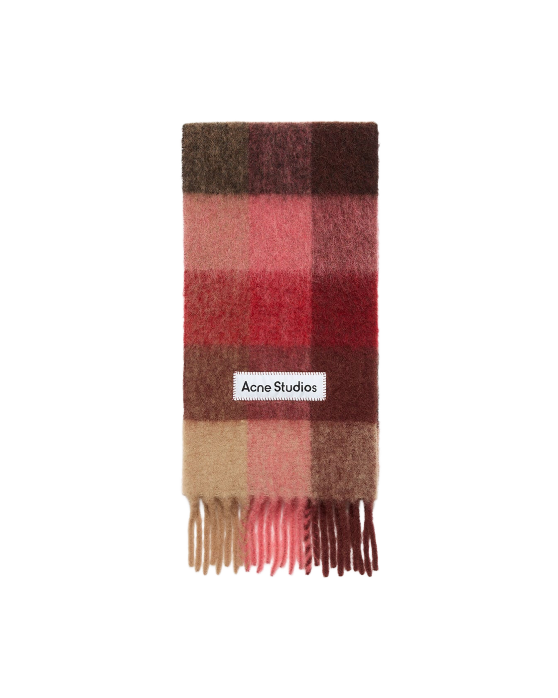 Acne Studios Checked Scarf - Red / Pink / Beige