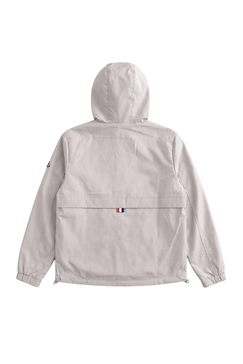 Moncler Vertical Logo Hooded Jacket — Light Grey — back