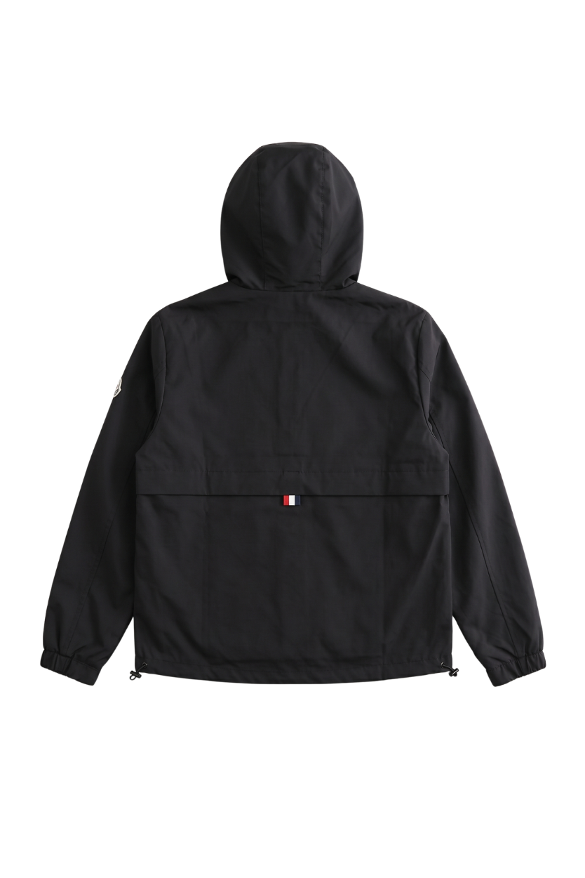 Moncler Vertical Logo Hooded Jacket — Black — back
