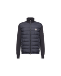 Moncler Padded Zip-Up Cotton Cardigan — Navy — transparent front