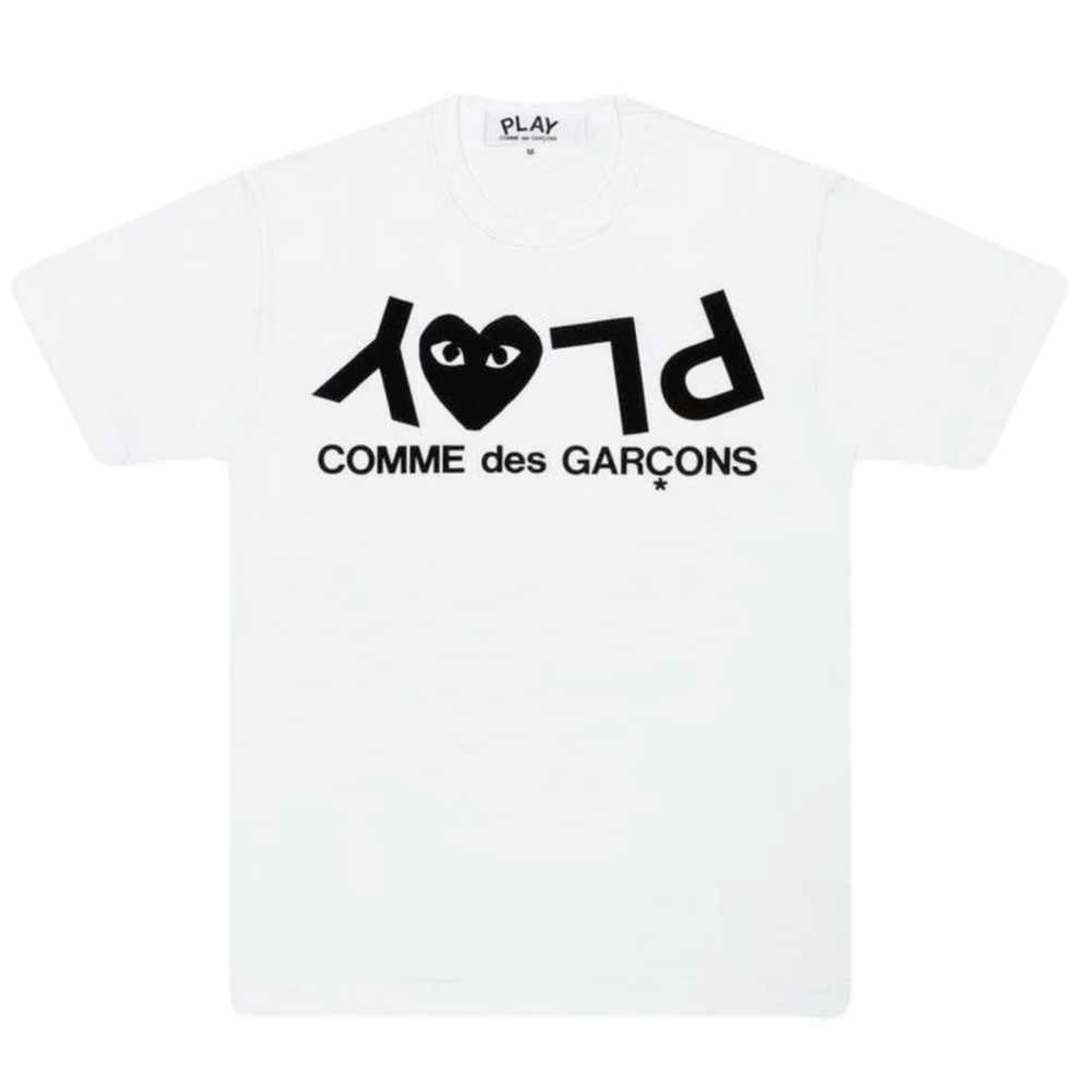 PLAY WHITE- BLACK LOGO TEE