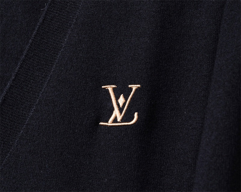 Louis Vuitton Monogram Accent Cardigan — Black / Beige — detail view