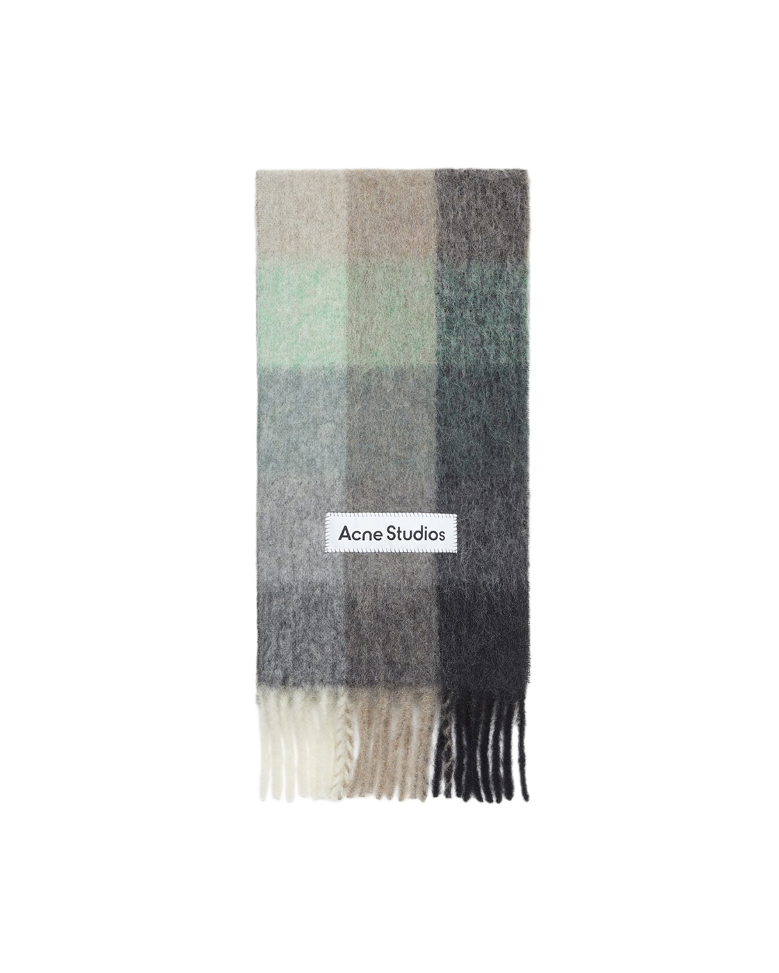 Acne Studios Checked Scarf - Green / Grey / Black
