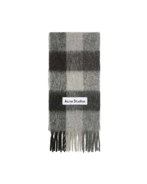 Acne Studios Checked Scarf - Dark Black / Grey / Dark Grey