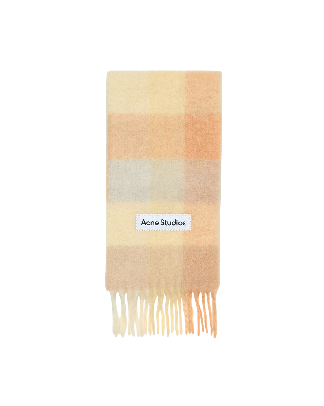 Acne Studios Checked Scarf - Peach / White / Beige