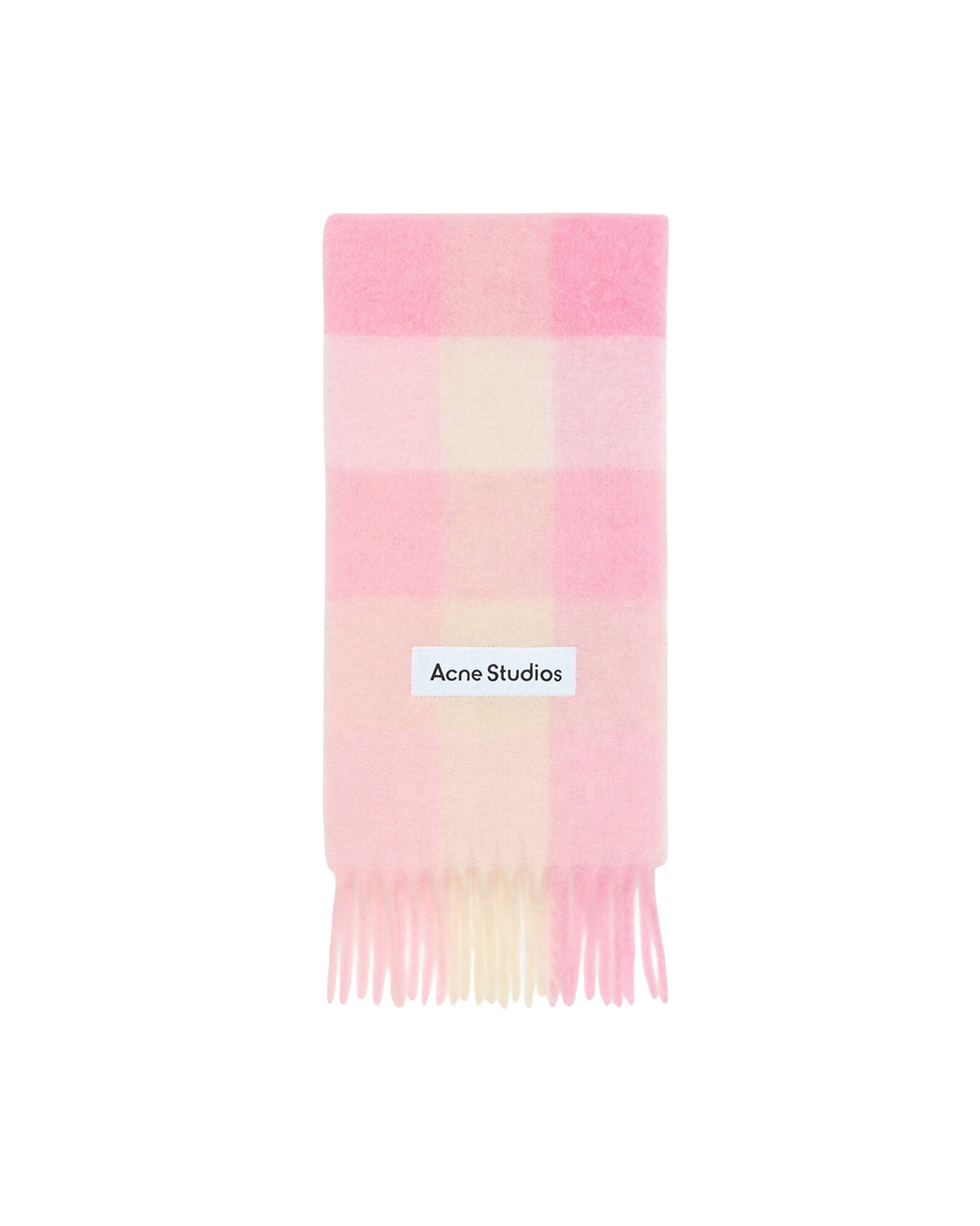 Acne Studios Checked Scarf - Candy Pink / White / Pale Pink
