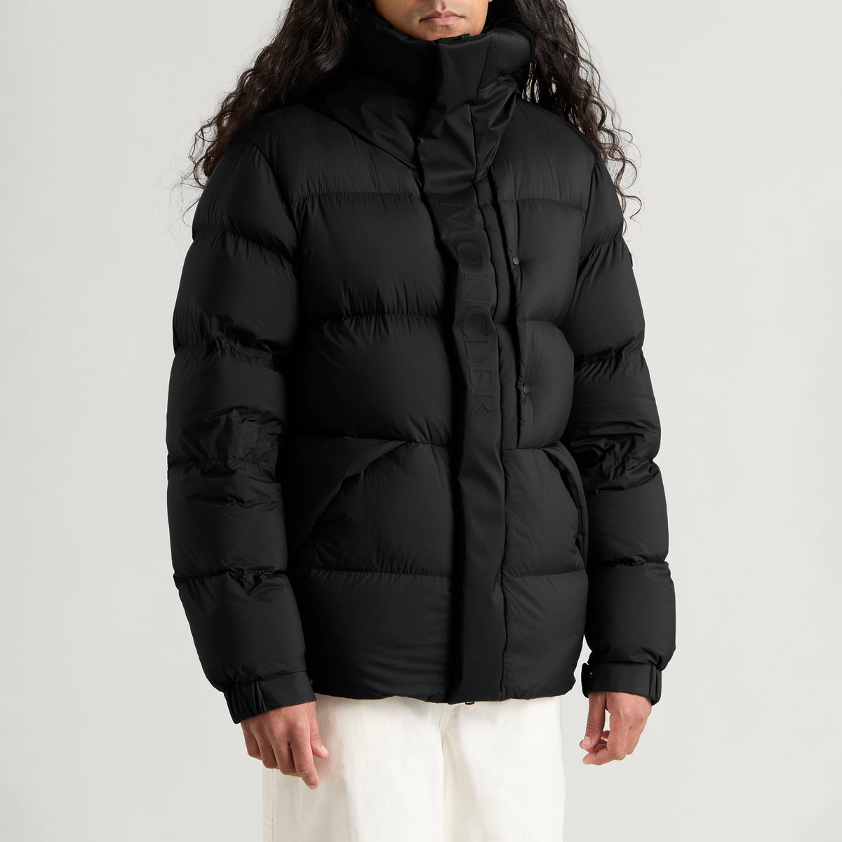 Moncler Madeira Padded Logo Jacket — Black — product view 2