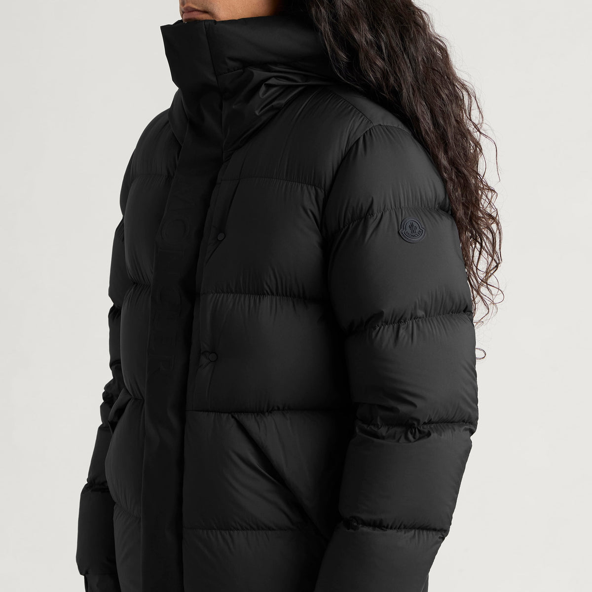 Moncler Madeira Padded Logo Jacket — Black — product view 5