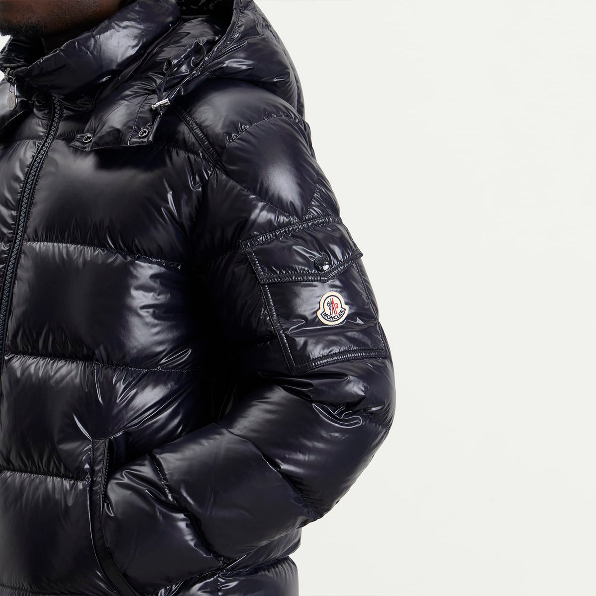 Moncler Maya Glossy Down Jacket — Navy — product view 5