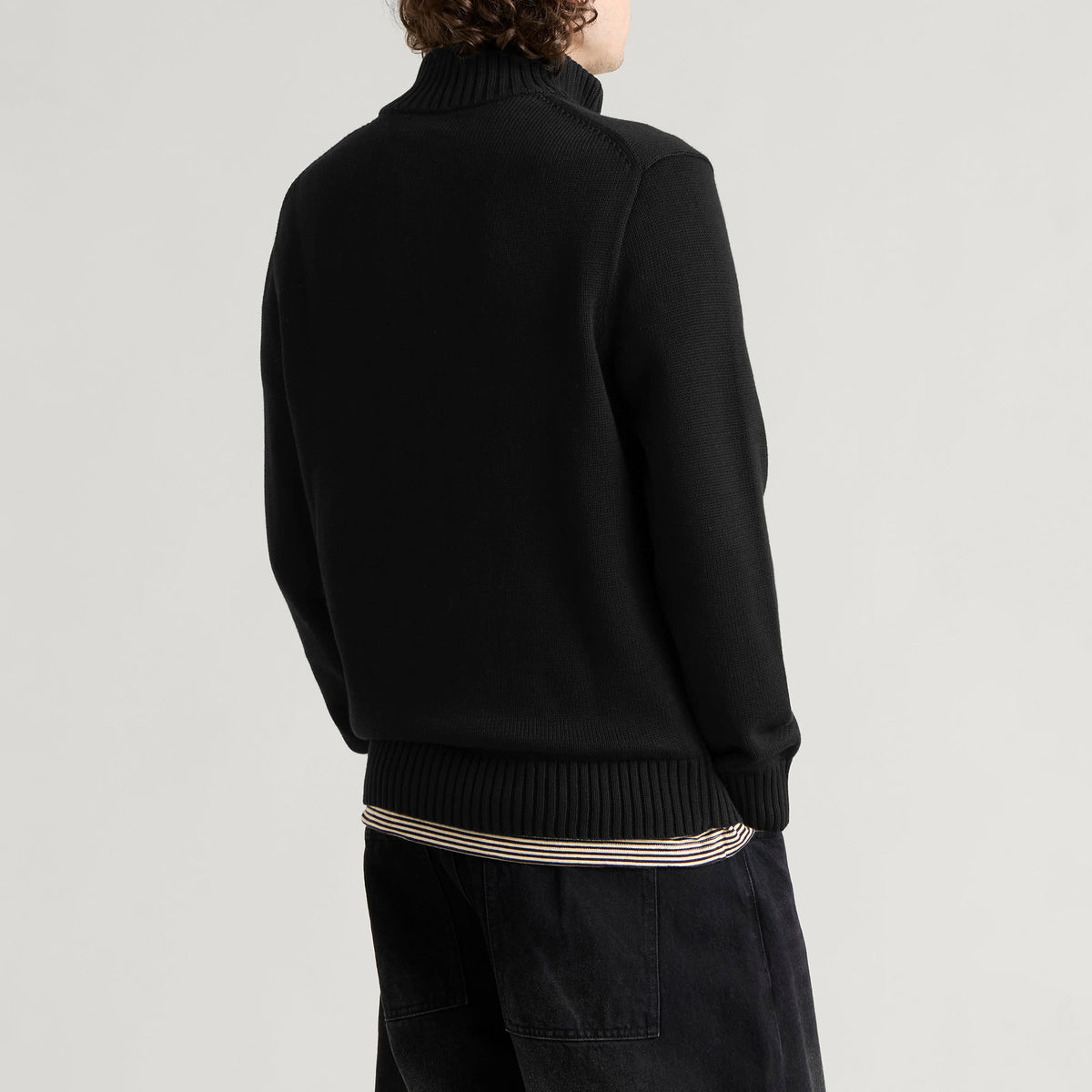 Polo Ralph Lauren Half Zip Sweater — Polo Black — back styled view