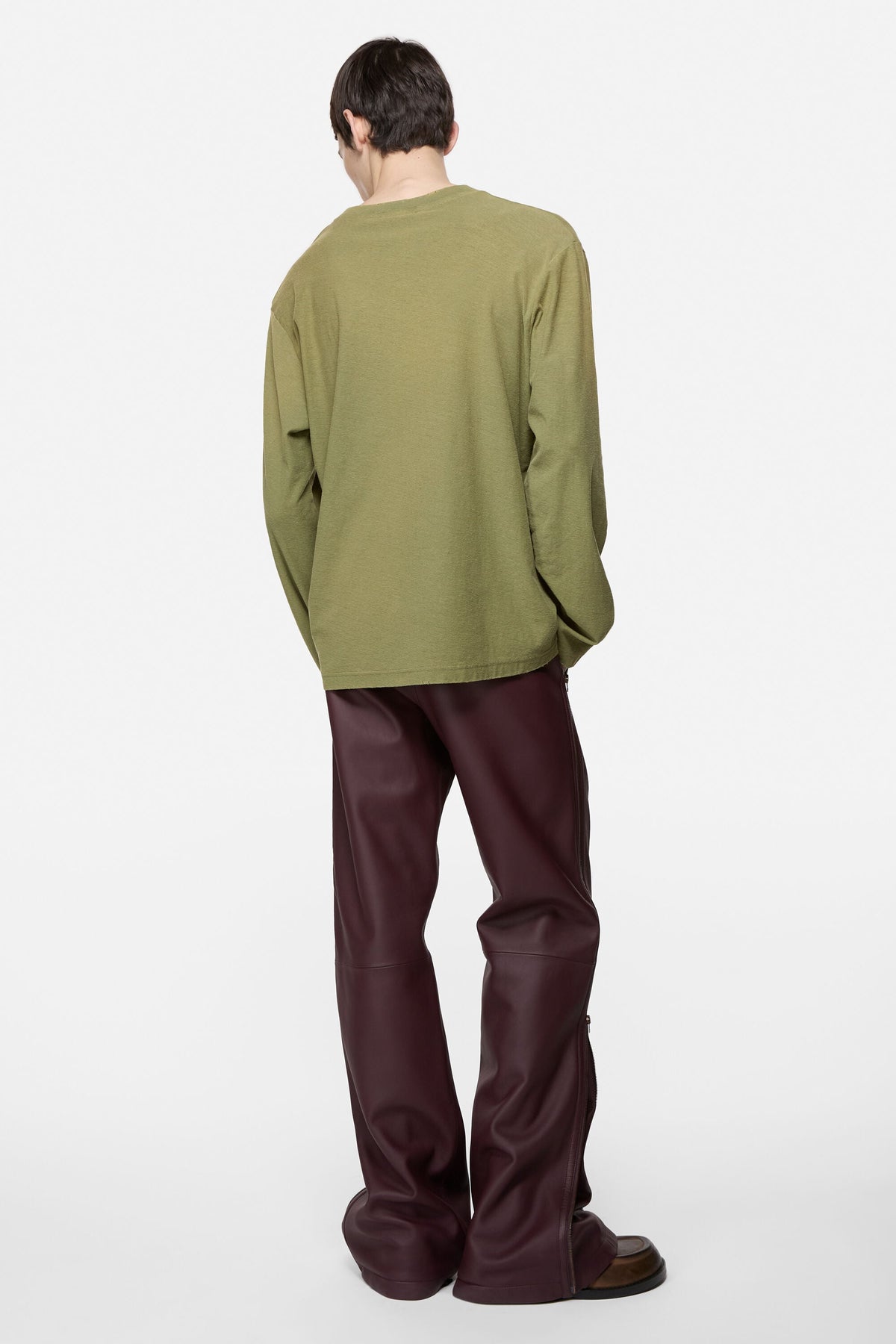 ACNE STUDIOS STOCKHOLM 1996 LONG-SLEEVE T-SHIRT — OLIVE GREEN — styled view