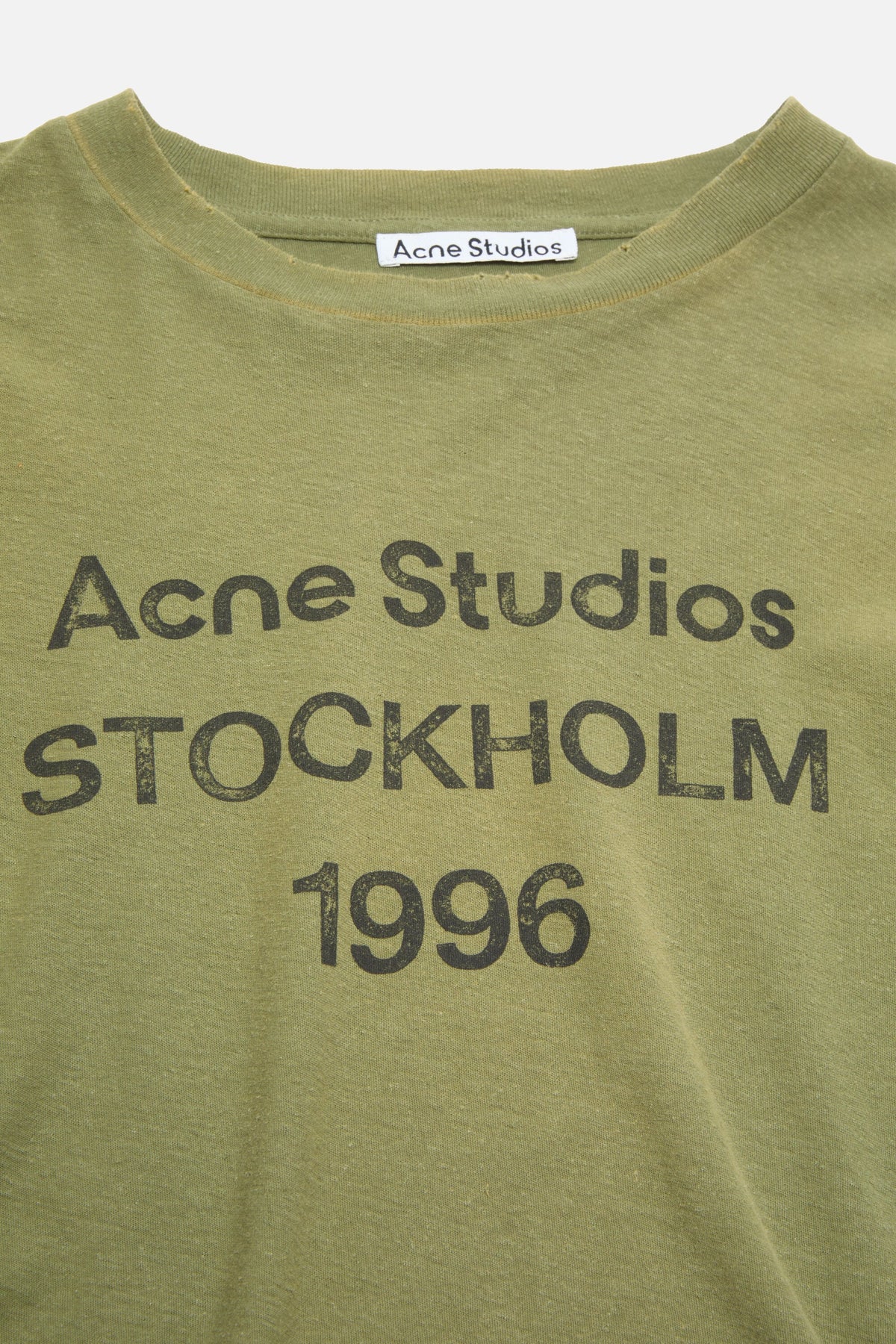 ACNE STUDIOS STOCKHOLM 1996 LONG-SLEEVE T-SHIRT — OLIVE GREEN — detail