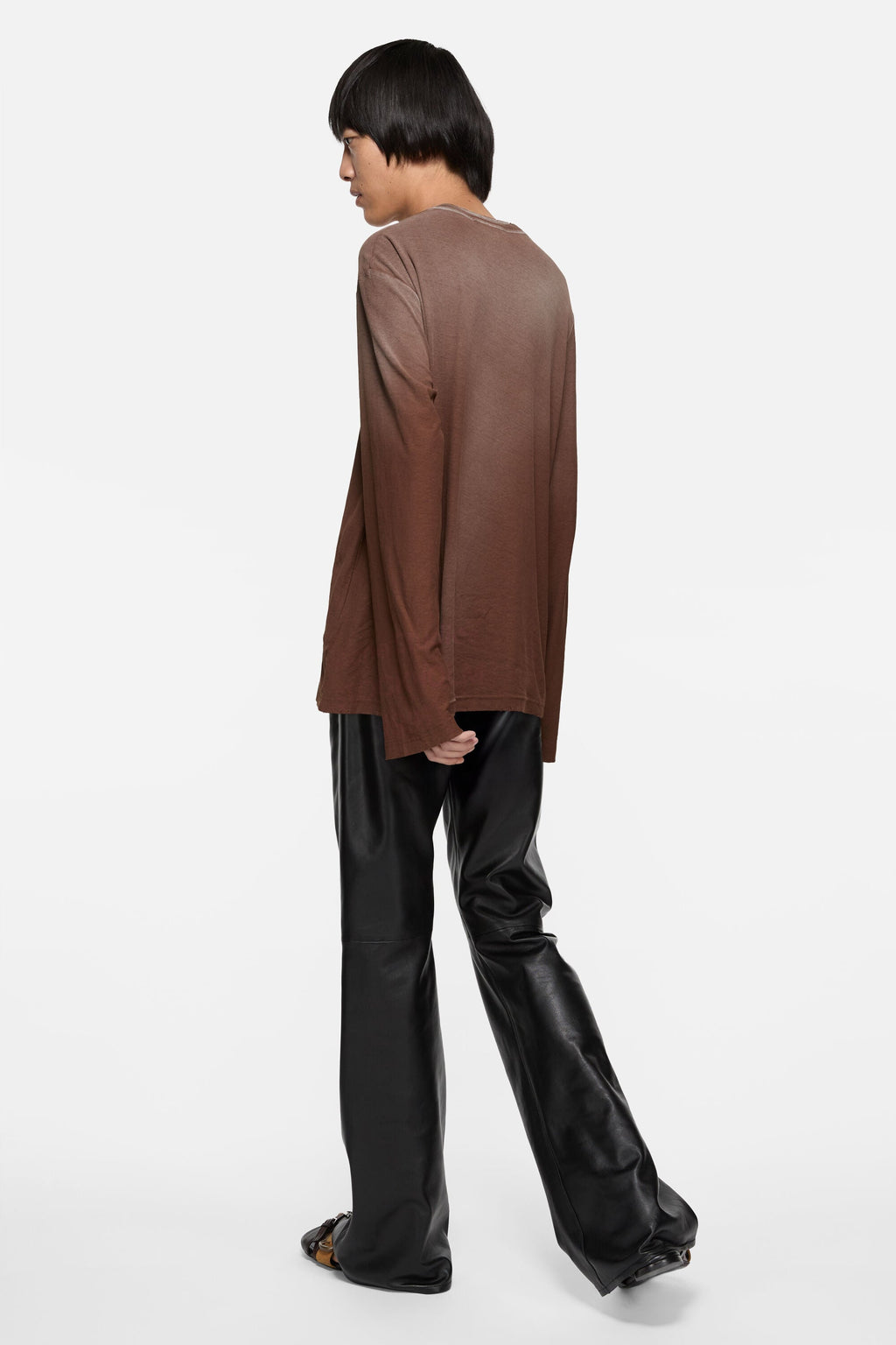 ACNE STUDIOS STOCKHOLM 1996 LONG-SLEEVE T-SHIRT — CHOCOLATE BROWN — styled view