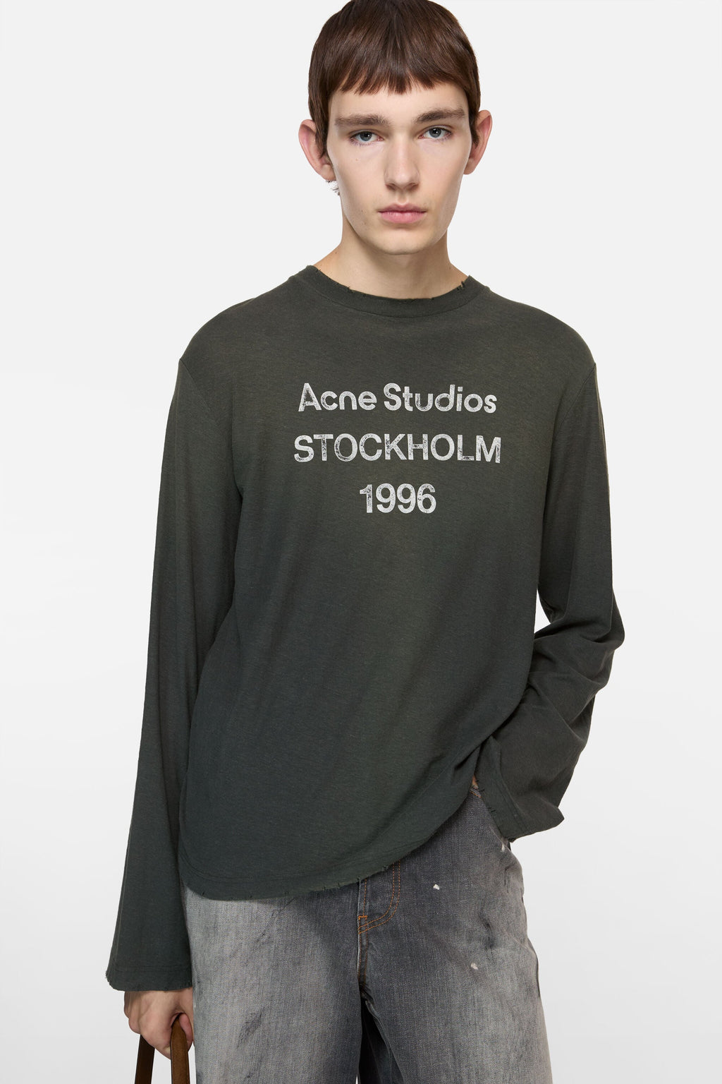 ACNE STUDIOS STOCKHOLM 1996 LONG-SLEEVE T-SHIRT — FADED BLACK — styled view