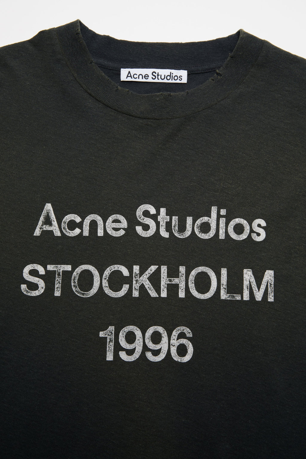 ACNE STUDIOS STOCKHOLM 1996 LONG-SLEEVE T-SHIRT — FADED BLACK — detail