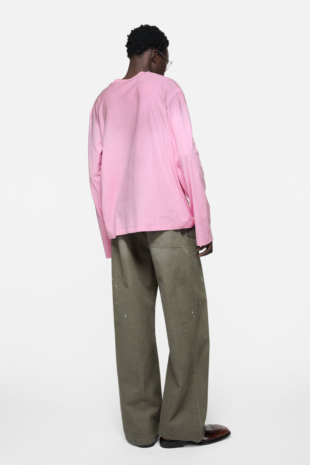 ACNE STUDIOS STOCKHOLM 1996 LONG-SLEEVE T-SHIRT — COTTON CANDY PINK — styled view