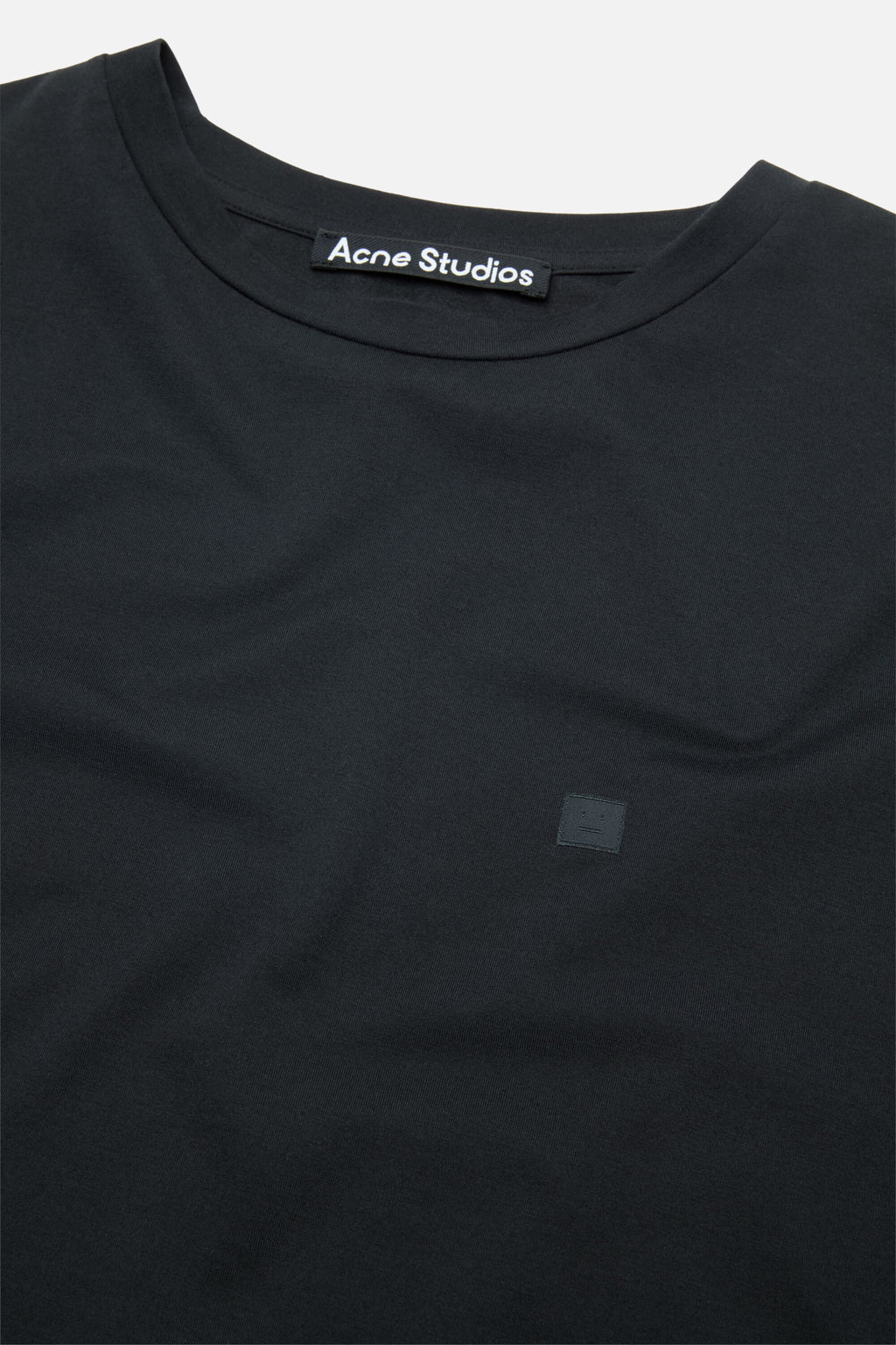 ACNE STUDIOS CLASSIC FACE LONG-SLEEVE T-SHIRT — BLACK — detail