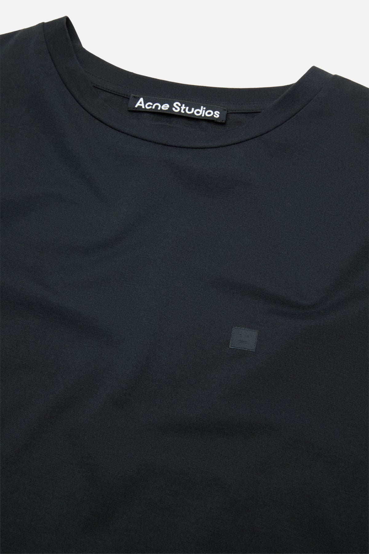 ACNE STUDIOS CLASSIC FACE LONG-SLEEVE T-SHIRT — BLACK — detail