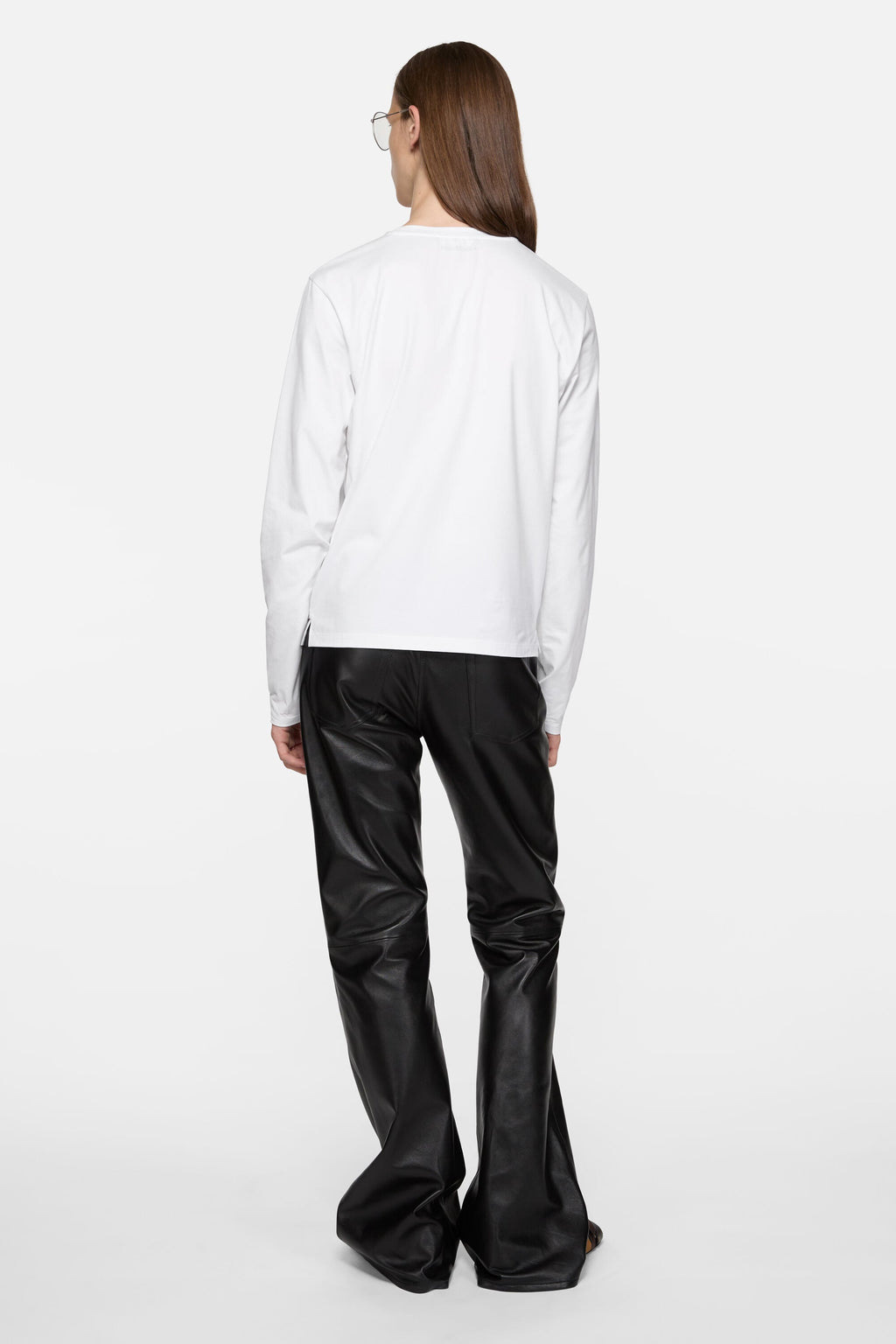ACNE STUDIOS SEASONAL FACE LONG-SLEEVE T-SHIRT — OPTIC WHITE — styled view