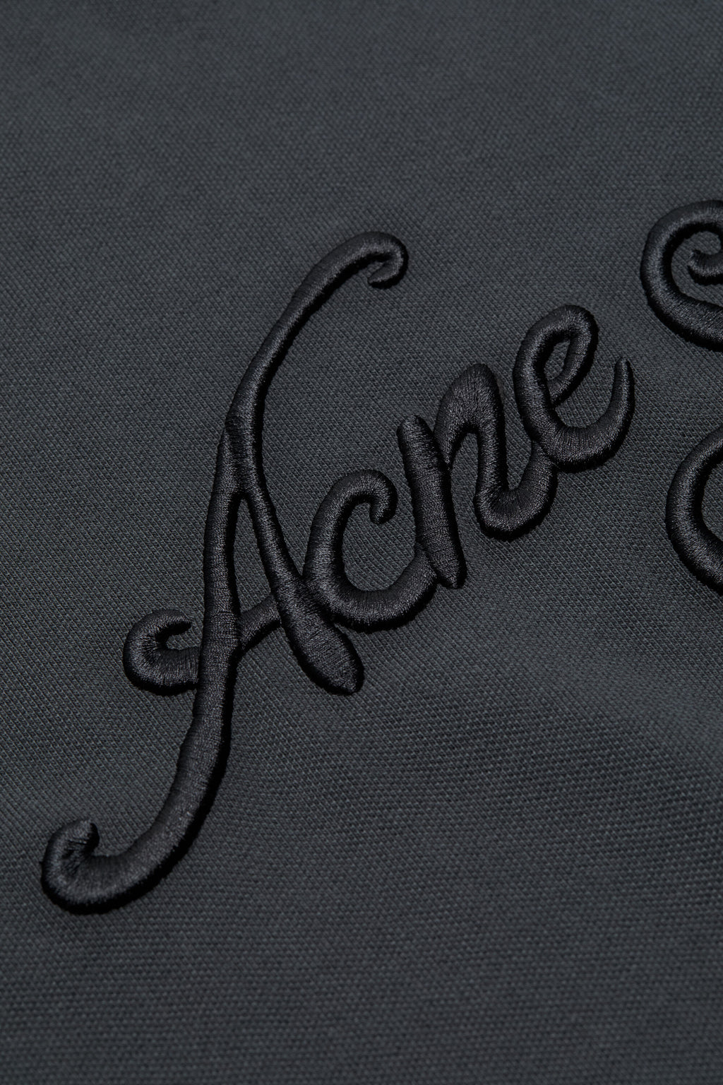 ACNE STUDIOS 3D EMBROIDERED LOGO LONG-SLEEVE T-SHIRT — FADED BLACK — detail
