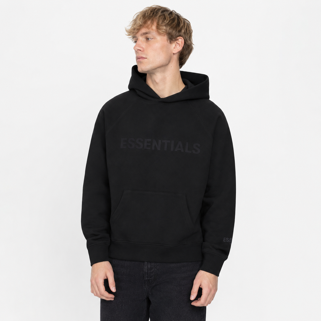 ESSENTIALS 3D SILICON APPLIQUE PULLOVER HOODIE — DARK SLATE — view 3