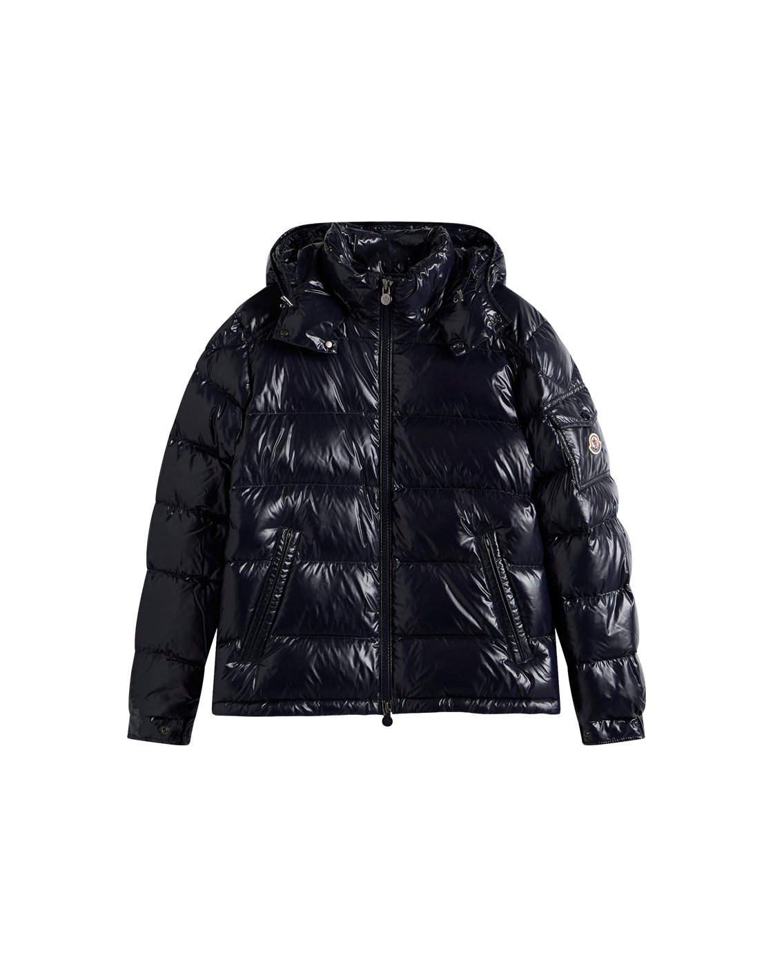 Moncler Maya Glossy Down Jacket — Navy — product view 1