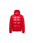 Moncler Maya Glossy Hooded Down Jacket — Red — product view 1