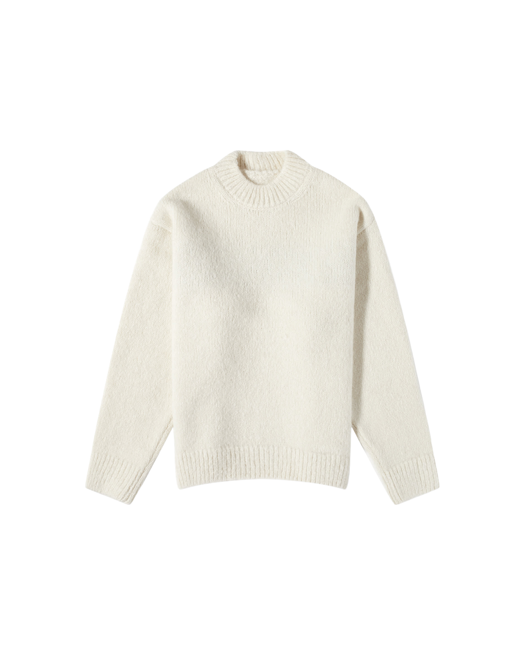Jacquemus Pavane Logo Crew Knit — Off White — front view